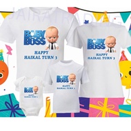 THE BOSS BABY BIRTHDAY TSHIRT CUSTOM MADE DESIGN 04 BAJU SET FAMILY SEDONDON BAJU BUDAK BAJU THE BOS