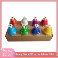 1qipin.my Desk Bells 8 Notes Metal Hand Rainbow Music Percussion Instrument Smooth Edges Holiday Bir