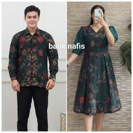 HIJAU Dark Green Batik Couple Dress Party Dress SML XL XXXL 4XL 5XL
