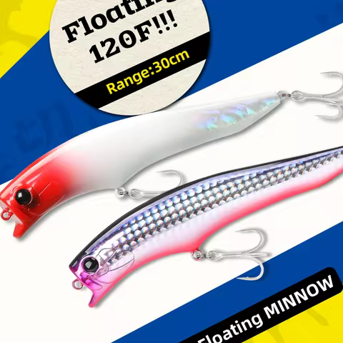 TSURINOYA Shallow Runner Floating Minnow GORGO 120F 120mm 20g Range 0-30cm Sea Fishing Lure Seabass 