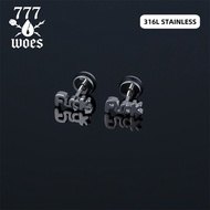 316L Titanium Steel Flat Stud Earrings/ Cartilage Earrings Funny Style 316L Stainless 1.2 Mm Thick S