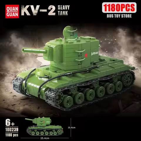 KV-2 Heavy Tank Soviet Series Tank Military Series WW2 Tank Building Blocks Bricks Model Set Toys fo