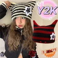 [3-5 DAYS DELIVERY]Simple Stripe Knit Hat - Y2K Style Polyester Winter Beanie for Warmth, Multiple C