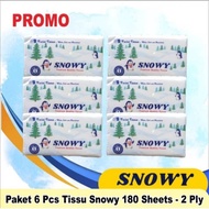Snowy Facial Tissue 180 Sheets, 6 Pack, 2 Ply (6 Pack)