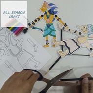 Wayang Kulit Puppet Kit Paper DIY Kid Craft/ Traditional Shadow Puppet/ Laksamana/ King Rama/ Art Cr