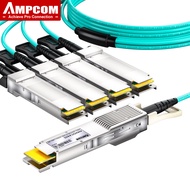 AMPCOM 400G QSFP-DD ไปยัง4X100G QSFP56สายเคเบิลออปติกที่ใช้งานอยู่ BreakoutAOC ประกอบสำหรับ Cisco Mi