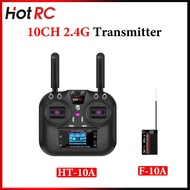 HOTRC HT-10A 10CH 2.4G Transmitter PWM Color Screen Remote Controller With F-10A Receiver For RC Air