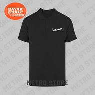 Vespa Polo Shirt Logo Text Premium Silver Print | Polo Shirt Short Sleeve Collar Young Men Cool Latest Unisex Distro.....