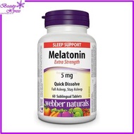 Webber Naturals - 特強甜睡 褪黑激素 (5 毫克) 60 粒 [平行進口] 此日期前最佳:2028年05月31日 時差失眠睡眠質素精神緊張