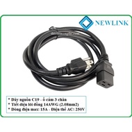 Power cord C19 to 3-pin socket 2,08mm x 3 American standard 250V/15A