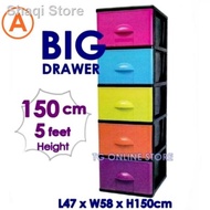 ♤☁5 tier Plastic Drawer / Big Cabinet Storage Cabinet/ Laci Almari