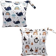 Coyanyu Pack of 2 Wetbag Nursery Waterproof Wet Bag Nappy Bags, Wet Bag Reusable Cloth Nappies Wet B