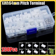 JACOLR 230Pcs 2.54mm Pitch Terminal, 2p 3p 4p 5pin XH2.54 Pin Connector, 4 Value Male And Female Hou