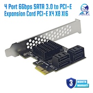4 Port SATA III PCIe Expansion Card 6Gbps SATA 3.0 to PCI-e 1X PCI Express Adapter Add On Card PCI-E