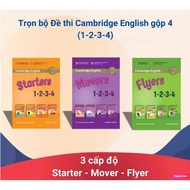 Sách - Cambridge: Starters Movers Flyers in gộp 1-2-3-4 ( Khổ to  Combo 3 Cuốn )