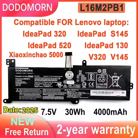 DODOMORN L16M2PB1 Laptop Battery For Lenovo Ideapad 320 s145 520 130 V320 V1 L17L2PF1 L17M2PB7 L16S2