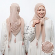 Hijab Segi Empat Paris Tasel Bordir Motif Pita /Kerudung Coquette Paris Pita / kerudung Ribbon
