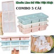 Combo of 5 Premium Viet Nhat Ice Trays - Convenient 6-Piece Ice Mold Odorless Plastic face_mask5d.st