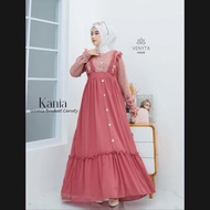 KANIA DRESS MAXI- GAMIS KANIA KOMBINASI KRINGKLE MIX BROKAT GAMIS KEKINIAN VIRAL MURAH MERIAH