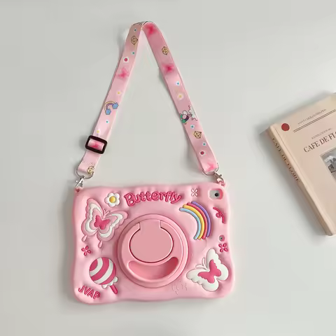 For Samsung Galaxy Tab S6 A7 Lite A8 A9 Plus 11 T510 T290 8.0 inth 3D Cartoon Rainbow Butterflies St