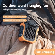 6000mA Portable Waist Fan USB Air Conditioning Hanging Neck Mini Fan Exhaust Fan Outdoor Sports Air