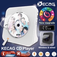 KECAG 3.0 Wall-mounted CD Player Bluetooth Speaker+LED Display Portable Home Audio Boombox With Remote Control FM Radio