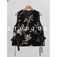 New Chinese Style Cold Zen Jacquard Vest Classy Western Style Layered Vest Waistcoat 2025 Spring Wom