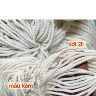 Macrame cotton rope, decorative rope size 2mm, cream white