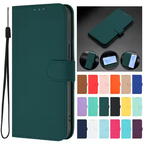 For VIVO V60 Lite Case on For Etui vivo V60 Lite 5G Cover Candy Solid Color Flip Cover for VivoV60 V