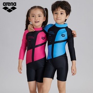 arena children's one-piece swimsuit Arina casual sports swimsuit fashion sun protection long sleeve 