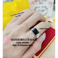 925 Silver stone ring**925 sterling Silver square ring/Silver ring for men