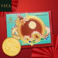 LIZA EMAS Lunar Dragon Gold Bar 1.00gram/100% Authentic 999.9 Gold