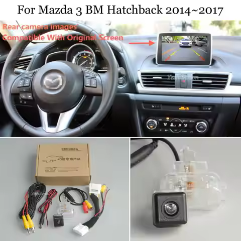 Yeshibation For Mazda 3 Mazda3 BM Hatchback 2014~2017 Car Rear View Reverse Camera Sets Compatible R