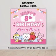 BT21 BACKDROP BACKGROUND BANNER WALL DECORATION BIRTHDAY HAPPY BIRTHDAY BTS BALLOON DECORATION BANNE