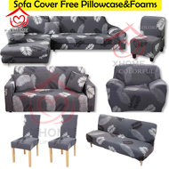 XHOME⭐grey feather⭐Plant Nordic l shape 1 2 3 4 Seater set sala Sofa Cover of 3 pcs cleopatra sofa s