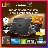 ASUS TUF A15 Gaming Laptop FA506N-CQHN666WS (RYZEN 7 170/16GB/512GB/RTX3050 4GB/15.6" FHD 144HZ/OFF 