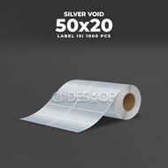 Silver Void Label 50x20mm 50 x 20 Hologram Sticker 50x20 mm Warranty Seal