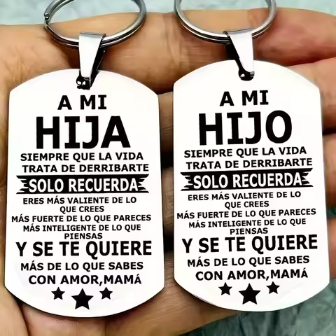 1/2pcs Inspirational Gifts for Men Motivational Quotes Keychain To My Son To My Daughter HIJO HIJA S