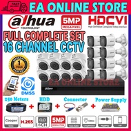 DAHUA 5MP Full Complete Set 16 CHANNEL HD 1080P CCTV 16CH DVR + Camera + HARD DISK + Power Supply + 
