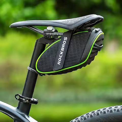 Strap-On Bike Saddle Bag, 3D Shell Rainproof Reflective Shockproof Cycling Bike Tube Rear Tail Seatp