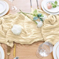 1/2/4/6Pcs Boho Gauze Table Runner - 35x70.9 Inch Cheesecloth Table Runner Boho Gauze Rustic Cheese 