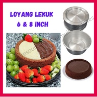 Loyang Kek Bulat Mini Cake Mould 6inch 8inch Loyang Kek Dessert Cake Mould Aluminium Tin Kek Brazil Kolam Lekuk Tengah