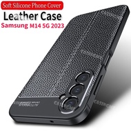 (Ready Stock)  Samsung M14 5G 2023 Casing Shockproof Soft TPU Leather Phone Case for Samsung Galaxy M14 SamsungM14 M 14 14M 4G 5G 2023 Back Cover