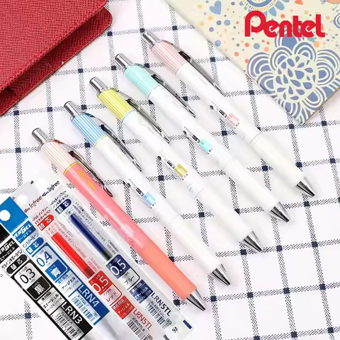 Original Pentel Gel Pen or Refill Set BLN75L Energel Clena Striped Vintage Body 0.3/0.4/0.5mm Quick 