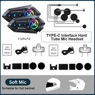 HLINKEY Y12 PRO Motorcycle Intercom Bluetooth 5.4 500M Intercomunicador Speaker Earphone For 2 Rider
