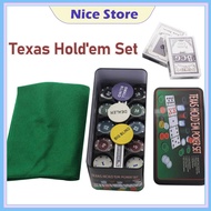 NICE Texas Holdem Poker Set With Blackjack Poker Professional Poker Chips Set Dealer Playing Card