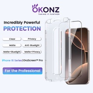 (2 Piece)OKONZ iPhone 16/15/14 Pro Max/14 Pro/14/14 Plus Screen Protector Tempered Glass Privacy Mat