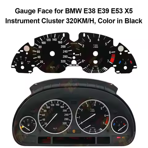 Gauge Face Overlay for BMW E38 E39 E53 X5 Instrument Cluster 240km/h 320KM/H