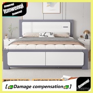 Solid Wood Bed for Home Bedroom Double Bed 1.8x 2m Rental House 1.5m Small Apartment 1.2m Single Bed