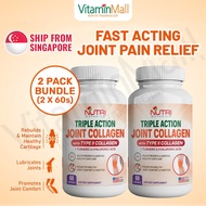 [TWIN PACK 2 x 60] Nutri Botanics Joint Collagen Type 2 + Turmeric - Cartilage Health, Knee Suppleme